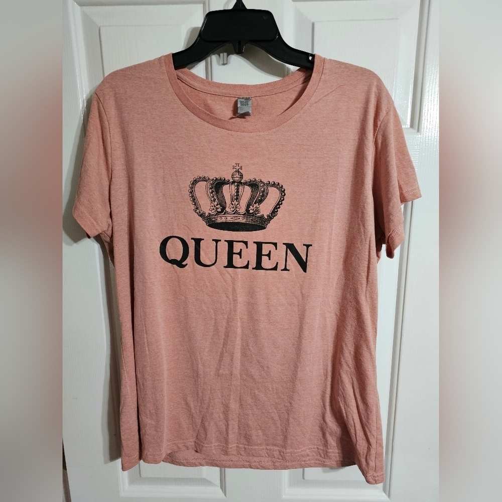 Instant Message Womens XL Queen Crown Graphic Tee Pink Streetwear Y2K Shirt - Picture 2 of 7